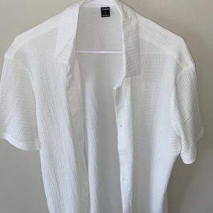 Shein White Shirtsleeve Button Up